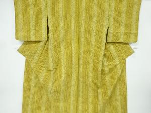 アンティーク　麻の葉模様織出し手織り紬単衣着物